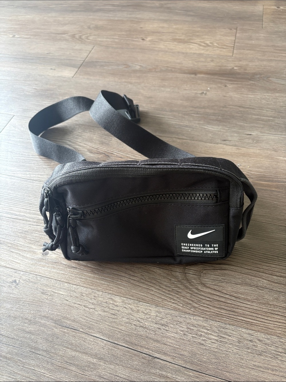Nike Black Waist/Shoulder Belt Bag with White Swoosh